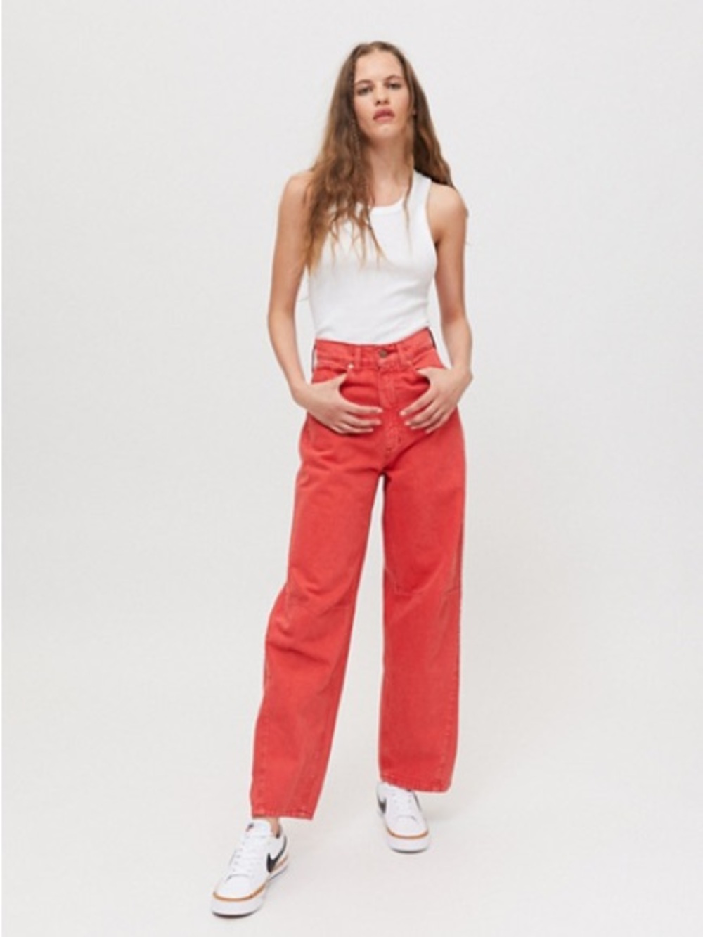 Universal Trend baggy Women Jeans - Red